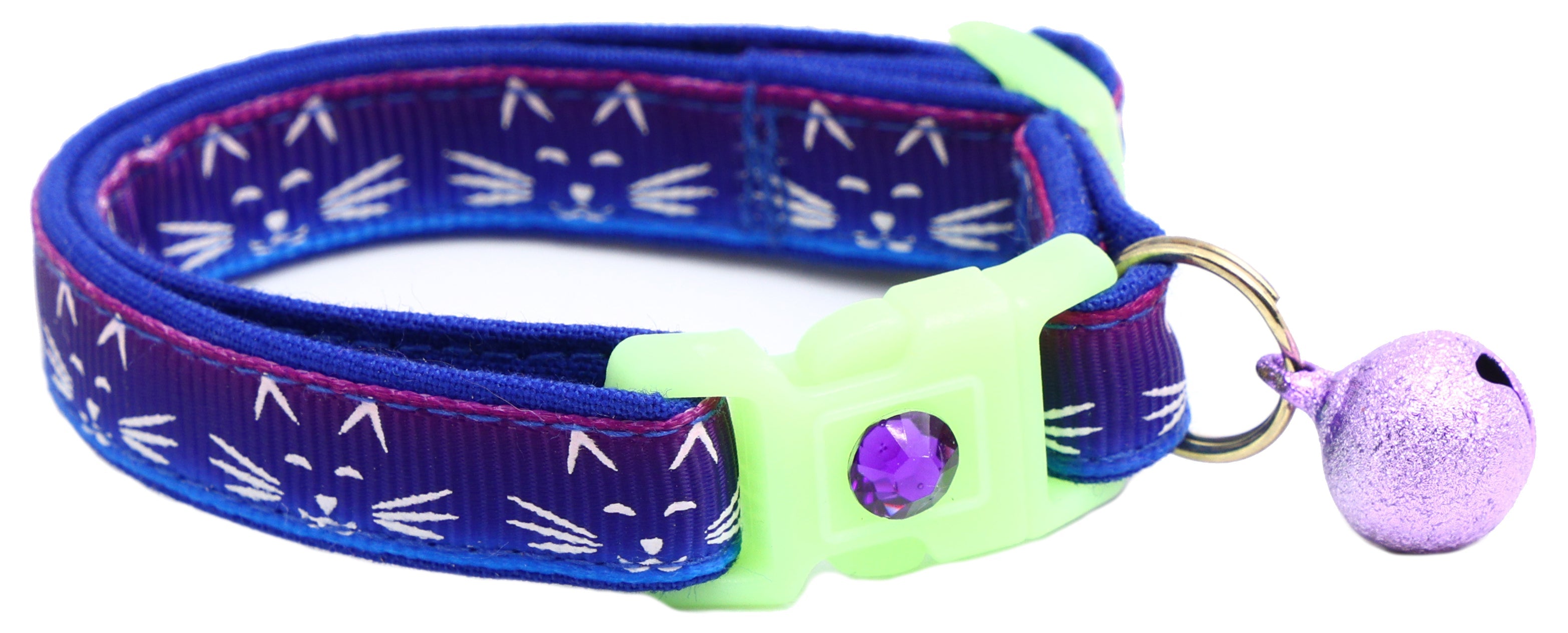 Glowing Cat Faces Breakaway Cat Collar