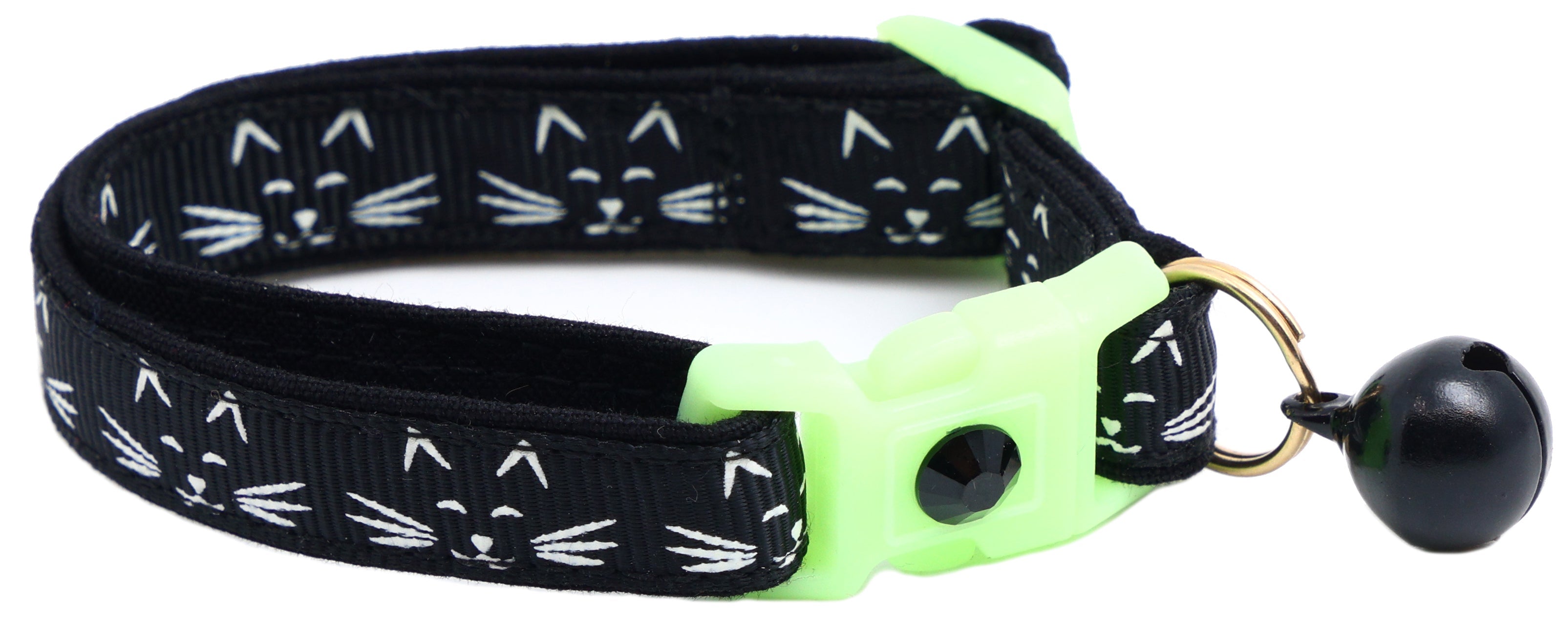 Glowing Cat Faces Breakaway Cat Collar